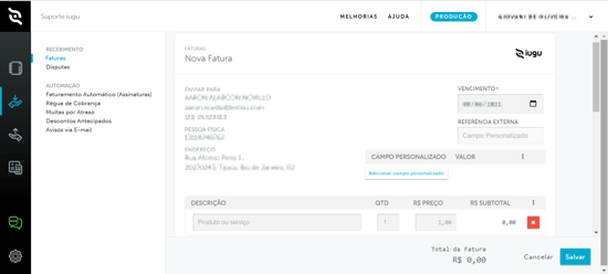 4 - Como emitir uma fatura avulsa - img2